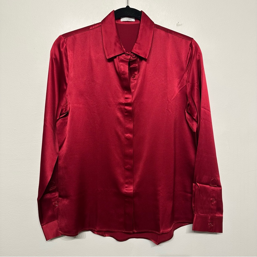 Lily Silk Basic Concealed Placket Silk Shirt Blou… - image 5